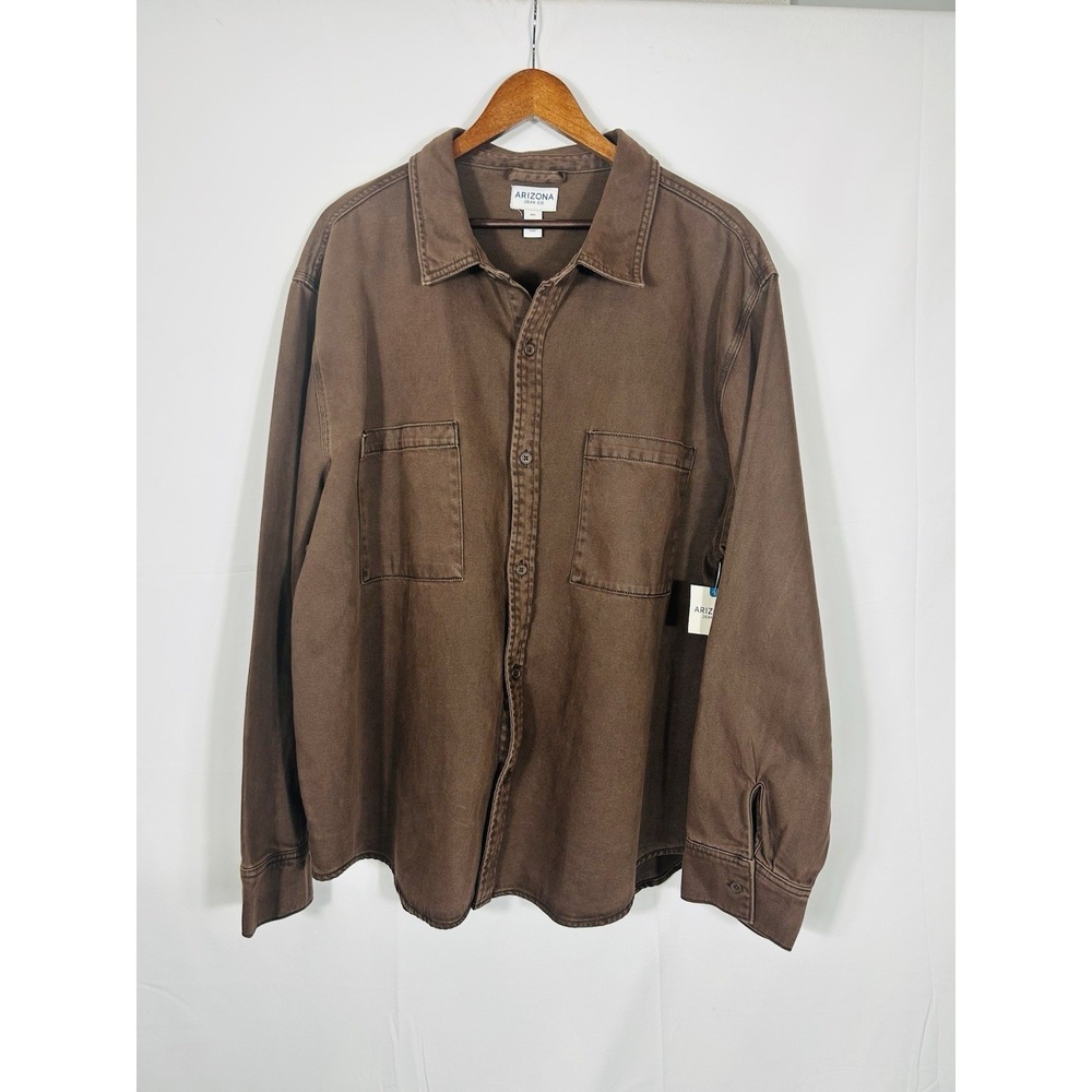 Arizona Men XXL Brown Utility Shirt Jacket Shacket Chore Ranch Barn Farm Outdoor